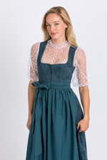 Madame Marie Dirndl Thalora blautanne Detail Rock | Madame Marie dirndl Thalora blue fir skirt detail