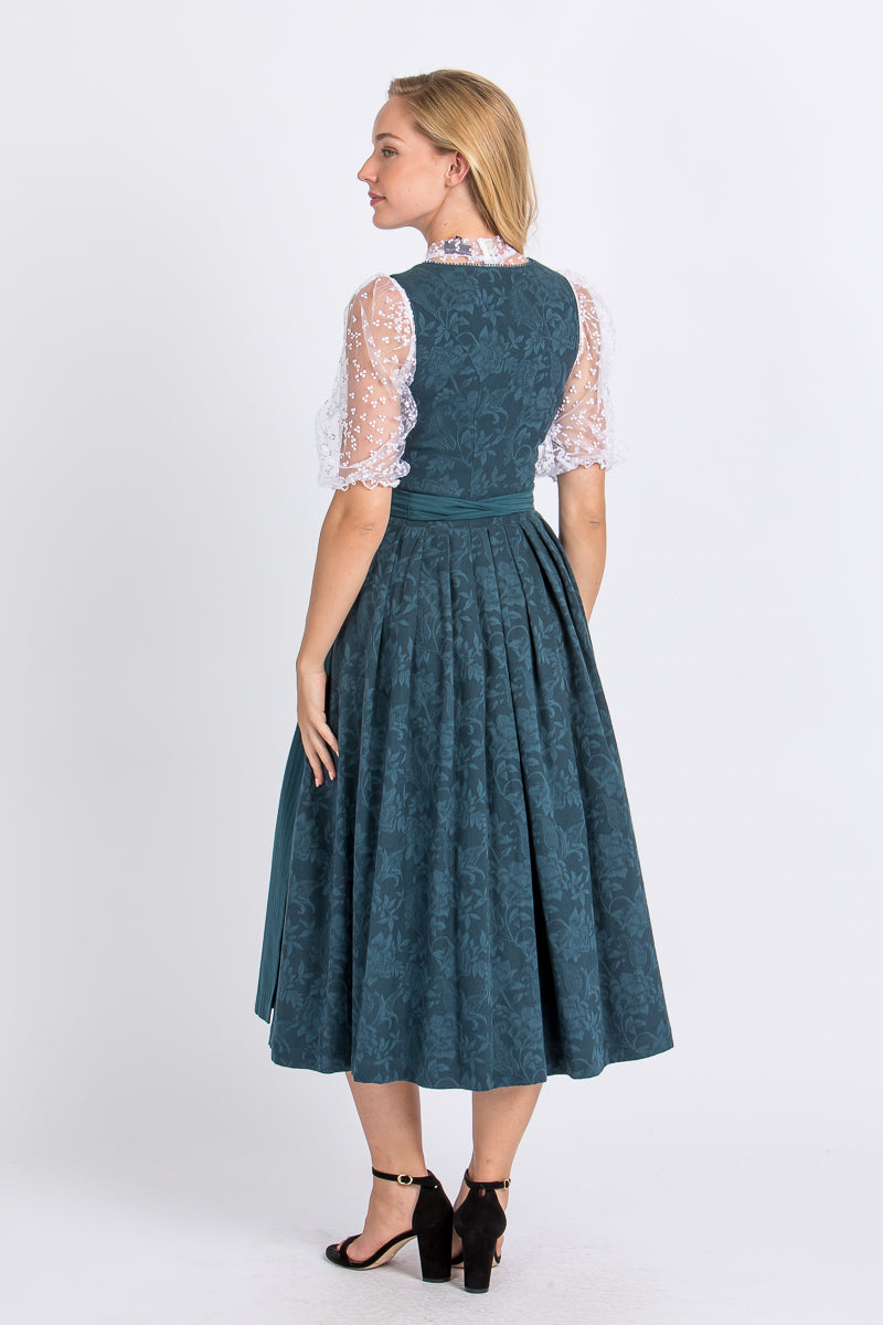 Madame Marie Dirndl Thalora blautanne Detail Mieder | Madame Marie dirndl Thalora blue fir bodice detail