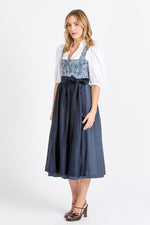 Madame Marie Dirndl Vandoria blau Vorderansicht | Madame Marie Dirndl Vandoria blue front view