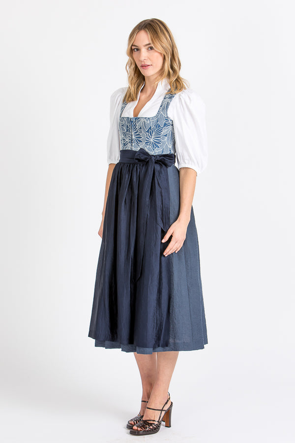 Madame Marie Dirndl Vandoria blau Vorderansicht | Madame Marie Dirndl Vandoria blue front view