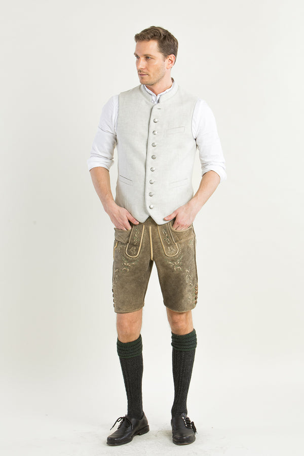 Meindl Hirschlederhose Gamskogel old grey Rückansicht | Meindl Hirschlederhose Gamskogel old grey back view