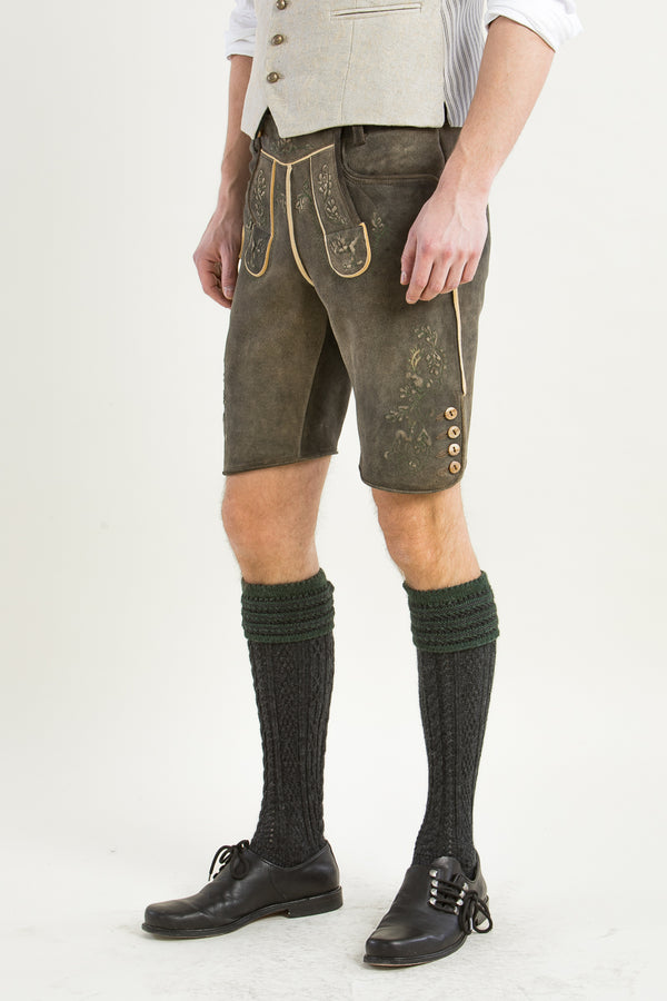Meindl Hirschlederhose Hocharn altschwarz Vorderansicht | Meindl Hirschlederhose Hocharn black front view