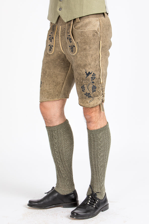 Meindl Hirschlederhose Teisenberg old grey Vorderansicht | Meindl deerskin lederhosen Teisenberg old grey front view