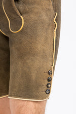 Meindl Rehlederhose Nassfeld altschwarz Detail | Meindl Roebuck Leather Lederhosen Nassfeld Antique Black detail