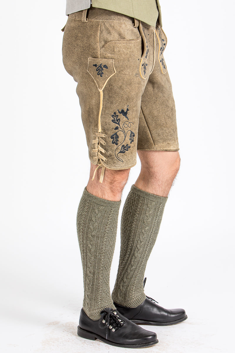 Meindl Hirschlederhose Teisenberg old grey Rückansicht | Meindl deerskin lederhosen Teisenberg old grey back view