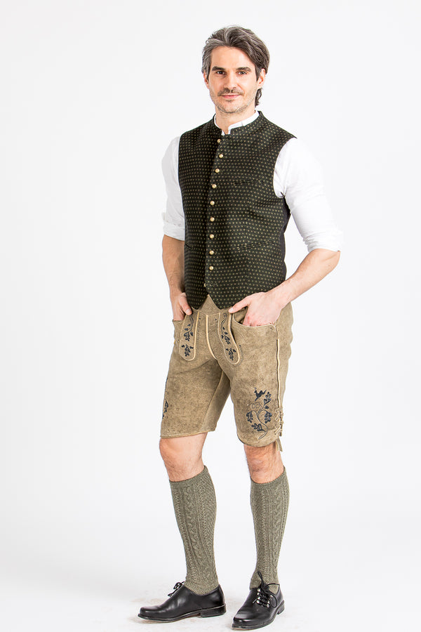 Meindl Hirschlederhose Teisenberg old grey Detail | Meindl deerskin lederhosen Teisenberg old grey detail