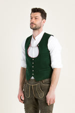 Gebrüder Orth Miesbacher Weste Moos Vorderansicht | Gebrueder Orth Miesbacher vest moss front view