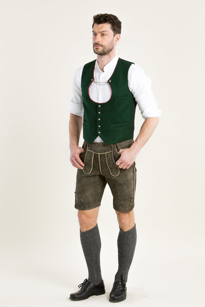 Gebrüder Orth Miesbacher Weste Moos Rückansicht | Gebrueder Orth Miesbacher vest moss back view