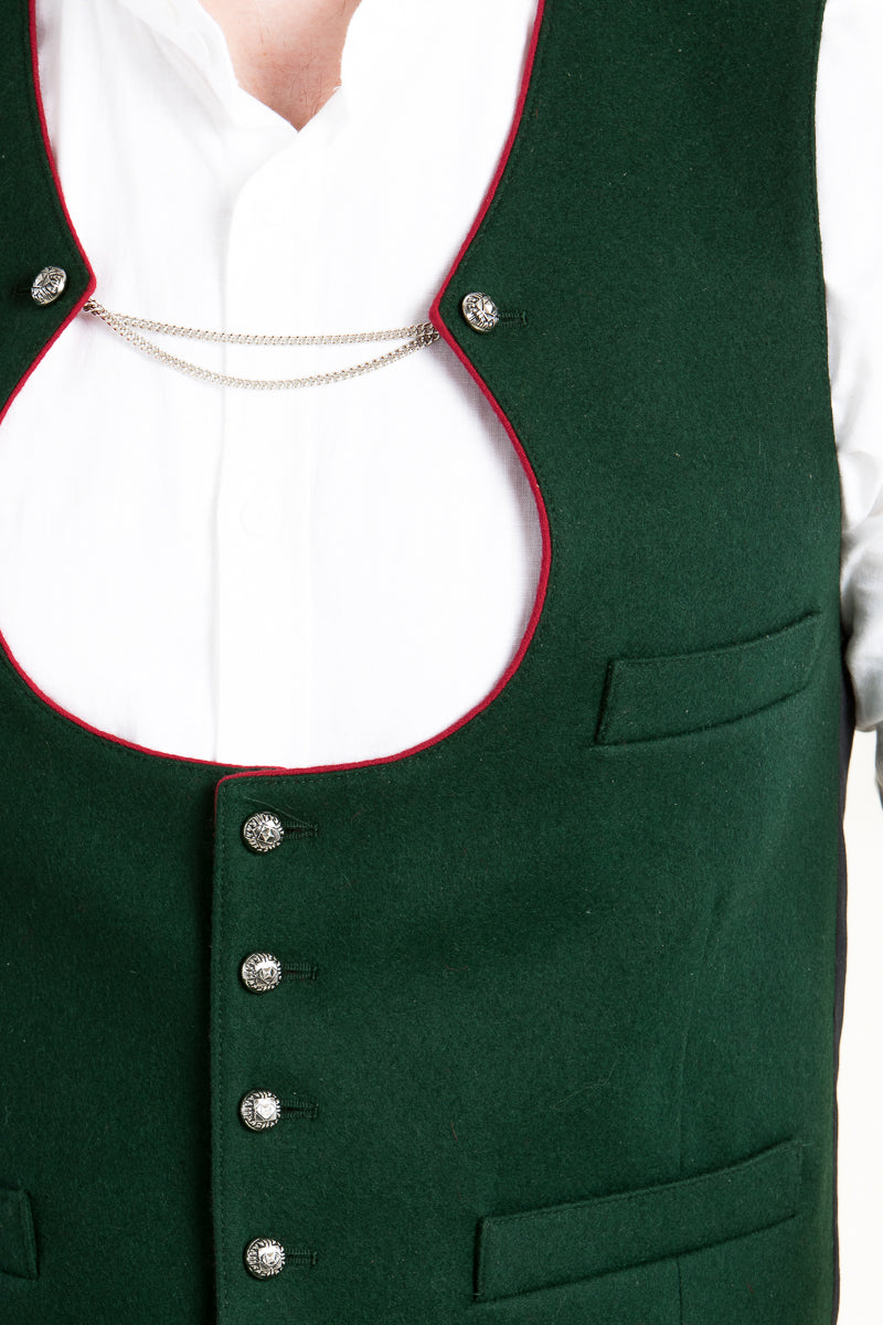 Gebrüder Orth Miesbacher Weste Moos Detail | Gebrueder Orth Miesbacher vest moss detail