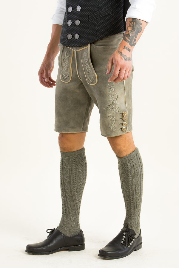 Ostarrichi Lederhose Alois gletscher Vorderansicht | Ostarrichi Lederhose Alois glacier front view
