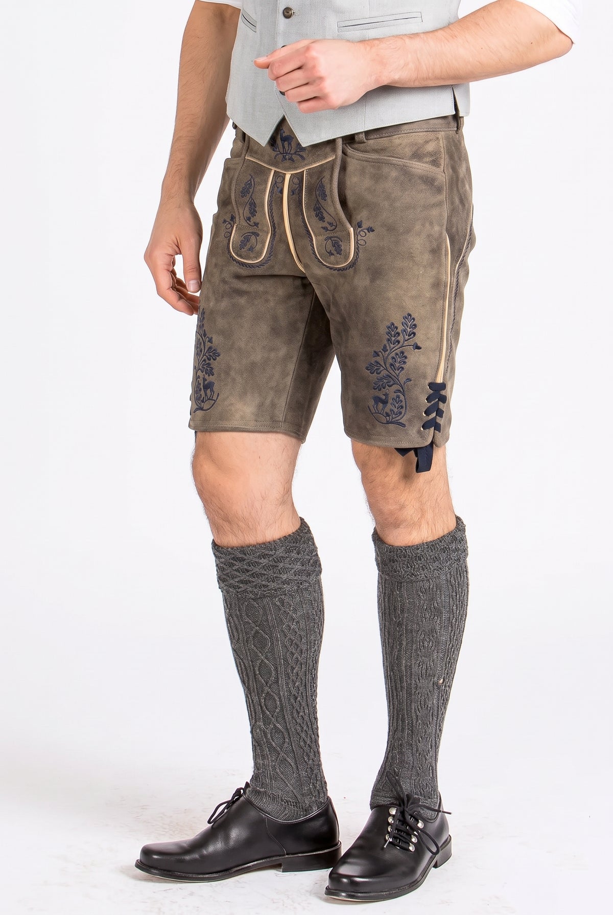 Ostarrichi Lederhose Franz oldgrey/blau