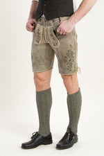 Ostarrichi Hirschlederhose Ludwig oliv Vorderansicht | Ostarrichi Stag Leather Lederhosen Ludwig Olive front view