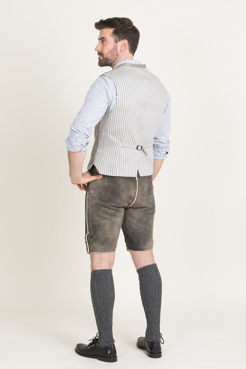 Ostarrichi Lederhose Kaiser old grey Seitenansicht | Ostarrichi Lederhose Kaiser old grey side view