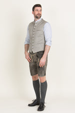 Ostarrichi Lederhose Kaiser old grey Rückansicht | Ostarrichi Lederhose Kaiser old grey back view
