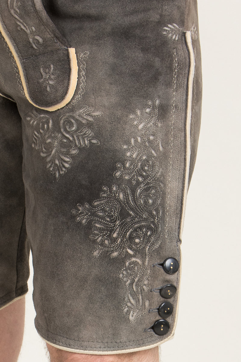 Ostarrichi Lederhose Kaiser old grey Getragen | Ostarrichi Lederhose Kaiser old grey worn