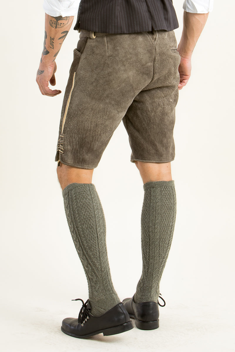 Ostarrichi Hirschlederhose Ludwig-2 oliv Getragen | Ostarrichi Hirschlederhose Ludwig-2 olive worn