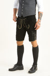 Ostarrichi Lederhose Pucking schwarz Vorderansicht | Ostarrichi Lederhose Pucking black front view
