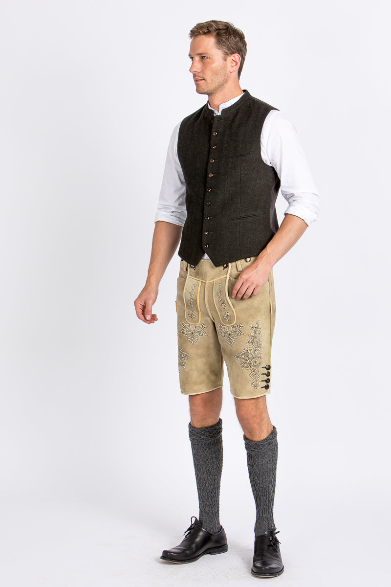 Ostarrichi Ziegenlederhose Weissenberg safari Detail | Ostarrichi Goatskin Lederhose Weissenberg safari detail