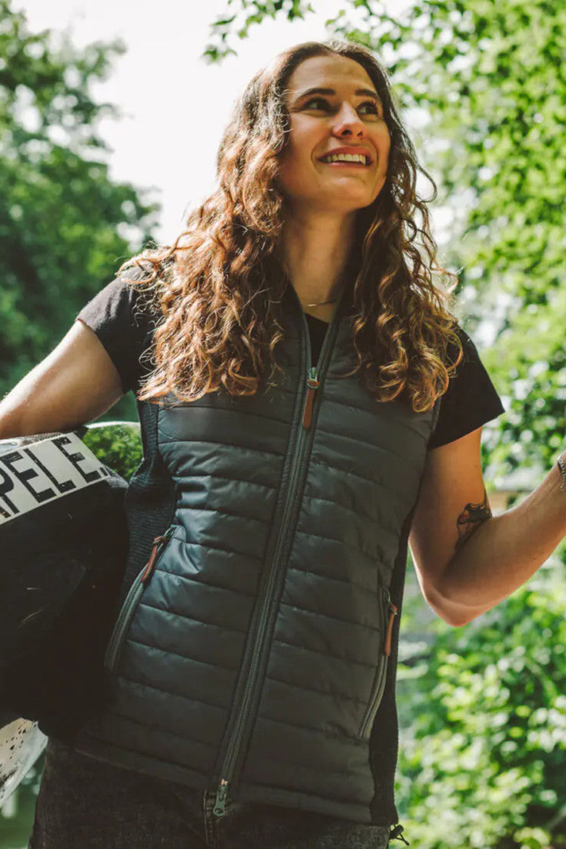 Liebling Funktionsweste Damen anthrazit Getragen | Liebling functional vest women anthracite worn