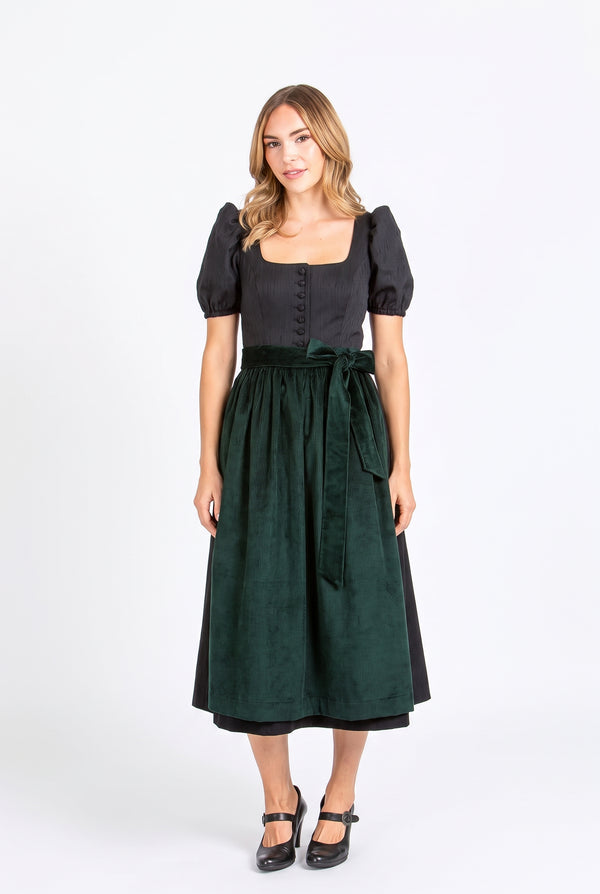 Almliebe Ärmeldirndl Rosmarie schwarz/grün