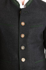 Gebrüder Orth Trachtenjanker Tegernseer anthrazit Rückansicht | Gebrüder Orth traditional jacket Tegernseer anthracite back view