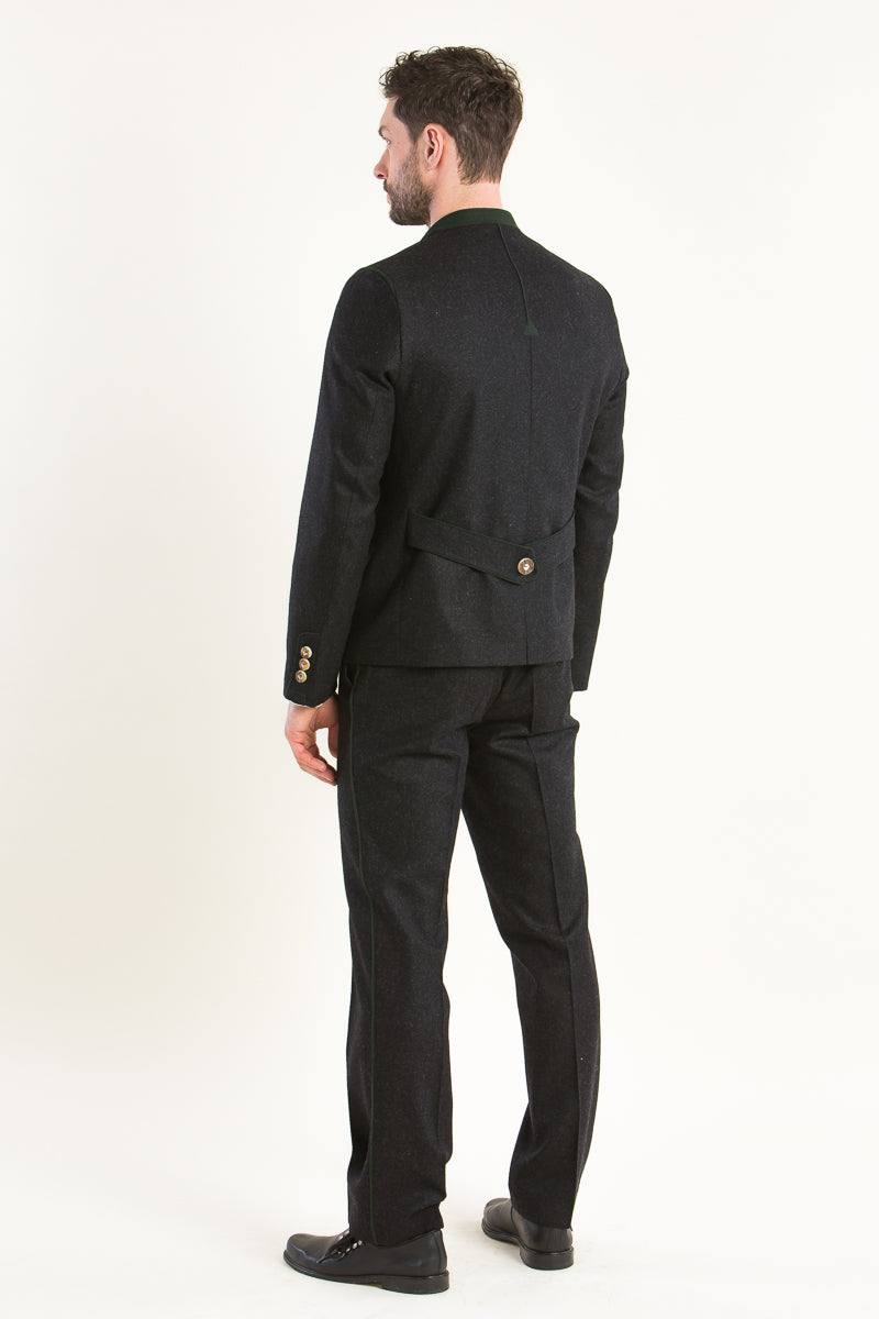 Gebrüder Orth Trachtenjanker Tegernseer anthrazit Getragen | Gebrüder Orth traditional jacket Tegernseer anthracite worn