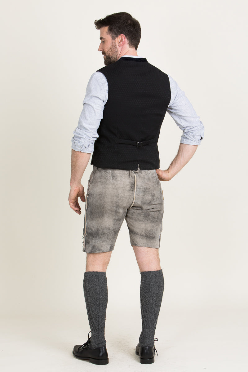 Spieth & Wensky Lederhose Austin oxford grün Detail Stickerei | Spieth & Wensky Lederhosen Austin oxford green embroidery detail