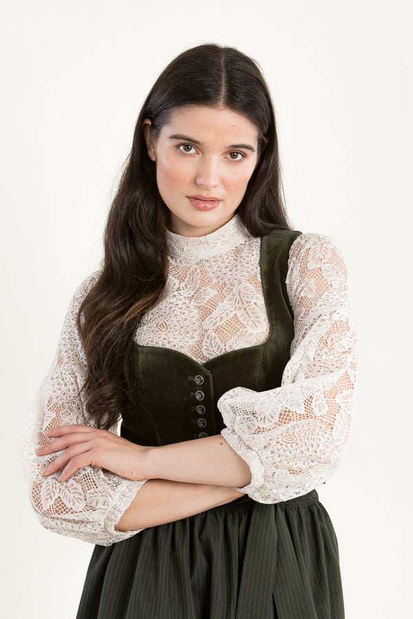 Sportalm Spitzen-Dirndlbluse Nola creme Vorderansicht | Sportalm Lace Dirndl Blouse Nola cream front view