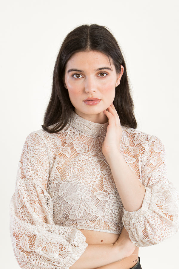 Sportalm Spitzen-Dirndlbluse Nola creme Rückansicht | Sportalm Lace Dirndl Blouse Nola cream back view