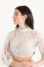 Sportalm Spitzen-Dirndlbluse Nola creme Detail | Sportalm Lace Dirndl Blouse Nola cream detail