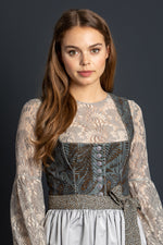 Sportalm Jacquard-Dirndl Ahornboden Blau Detail | Sportalm Jacquard dirndl Ahornboden Blue detail