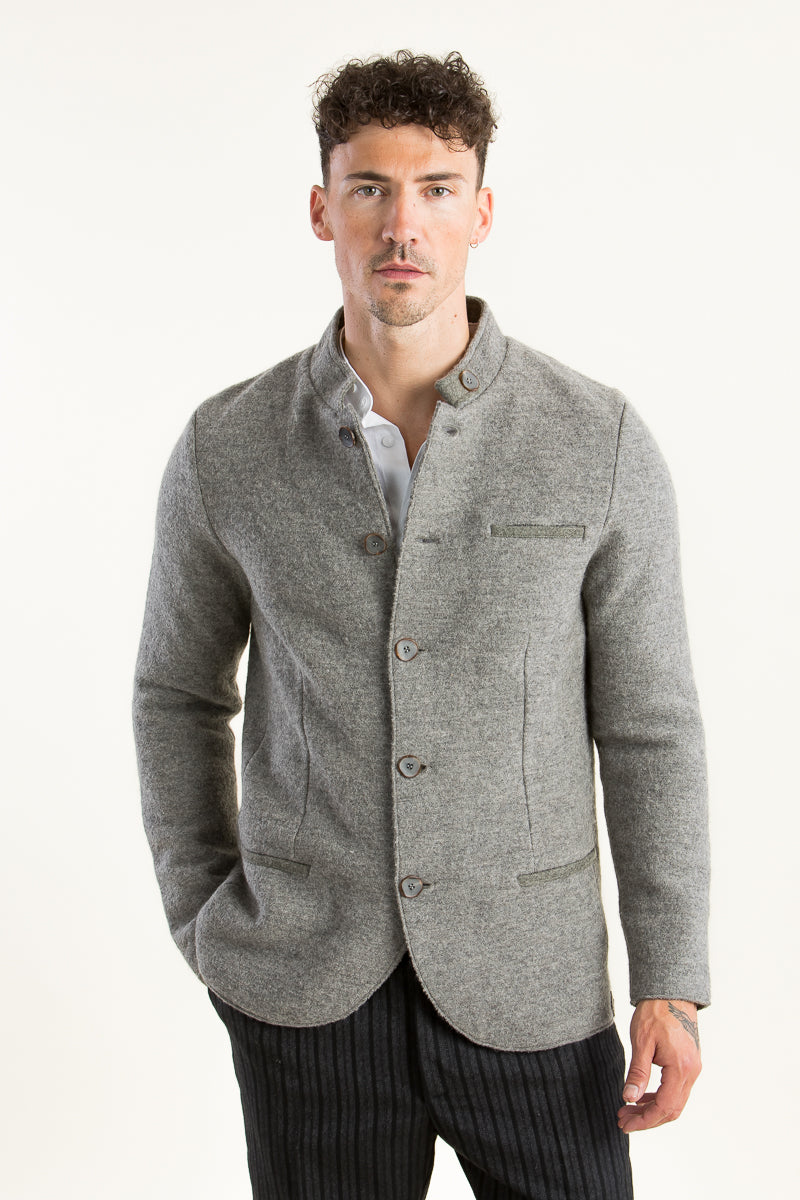 Stapf Trachtenjanker Bastl Lero Rückansicht | Stapf Traditional Jacket Bastl Lero grey back view