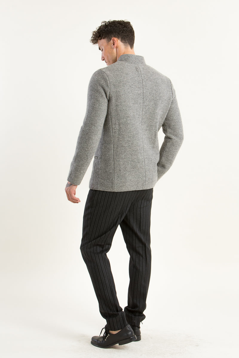 Stapf Trachtenjanker Bastl Lero Detail Stehkragen | Stapf Traditional Jacket Bastl Lero grey collar detail