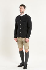 Stapf Walkjanker Brunhard Anthrazit Detail | Stapf Boiled Wool Jacket Brunhard anthracite detail