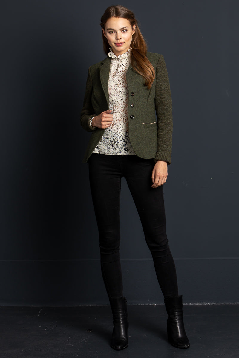 Loden Steiner Trachtenjanker Ines Herbstlaub Rückansicht | Loden Steiner traditional jacket Ines autumn leaf back view