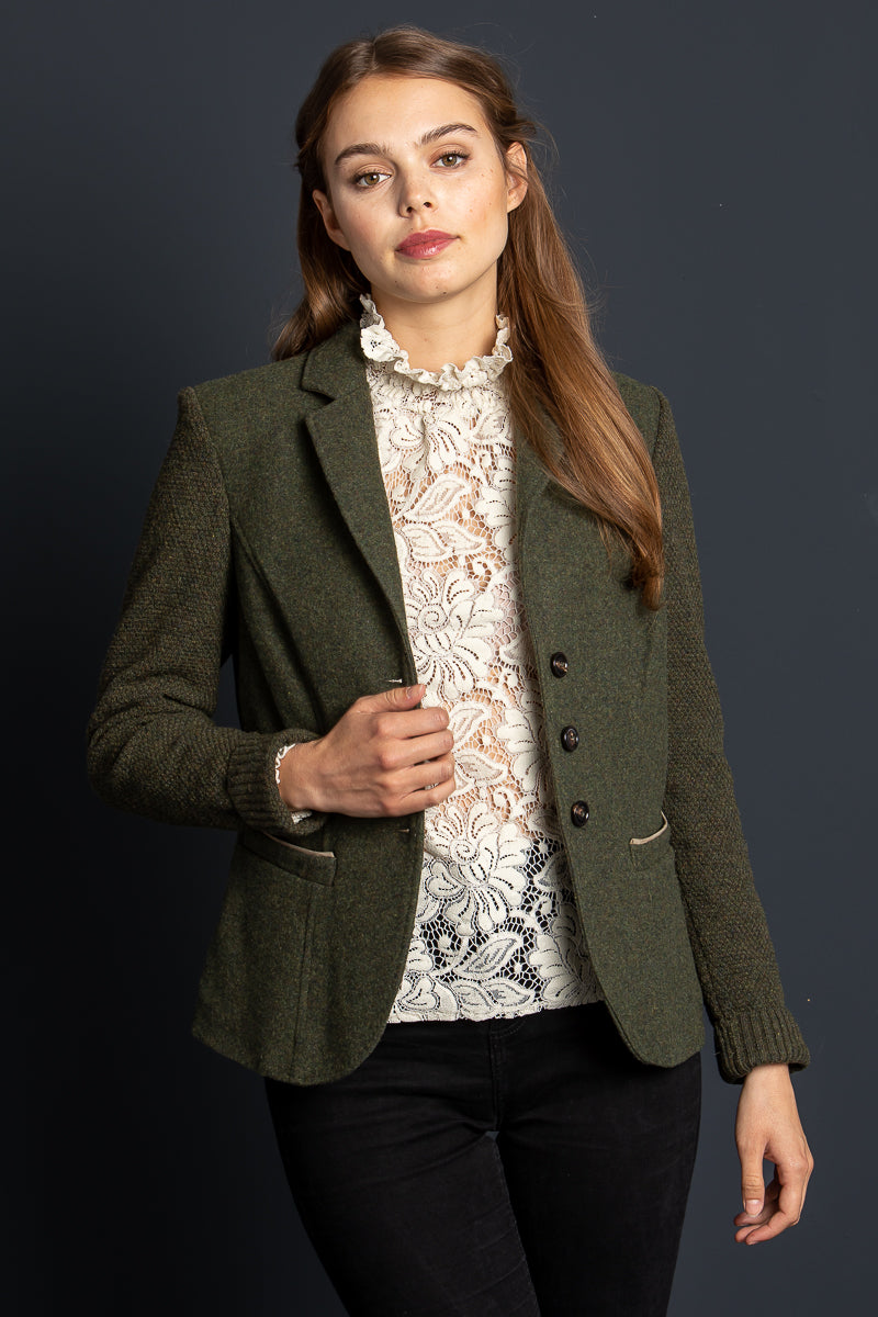 Loden Steiner Trachtenjanker Ines Herbstlaub Vorderansicht | Loden Steiner traditional jacket Ines autumn leaf front view