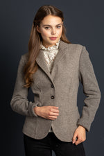 Loden Steiner Trachtenjanker Barrhorn taupe Detail | Loden Steiner traditional jacket Barrhorn taupe detail