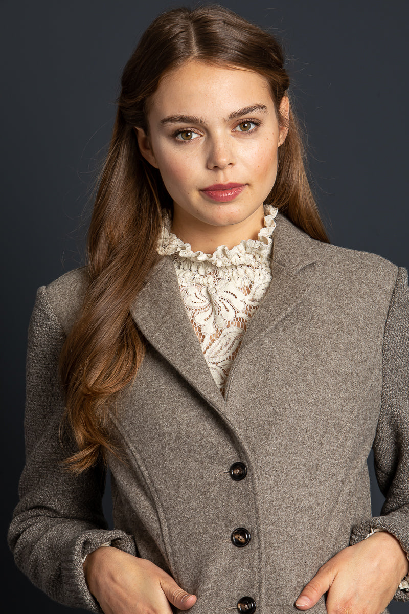 Loden Steiner Trachtenjanker Barrhorn taupe Getragen | Loden Steiner traditional jacket Barrhorn taupe worn