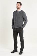 Grasegger Strickjanker grau Detail | Grasegger Knit Jacket grey detail