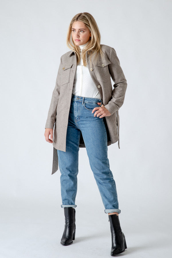 Gottseidank Loden Overshirt Filippa Rahm Vorderansicht | Gottseidank loden overshirt Filippa cream front view