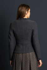Stapf Walkjanker Birka Anthrazit Detail Kragen | Stapf Boiled Wool Jacket Birka anthracite collar detail