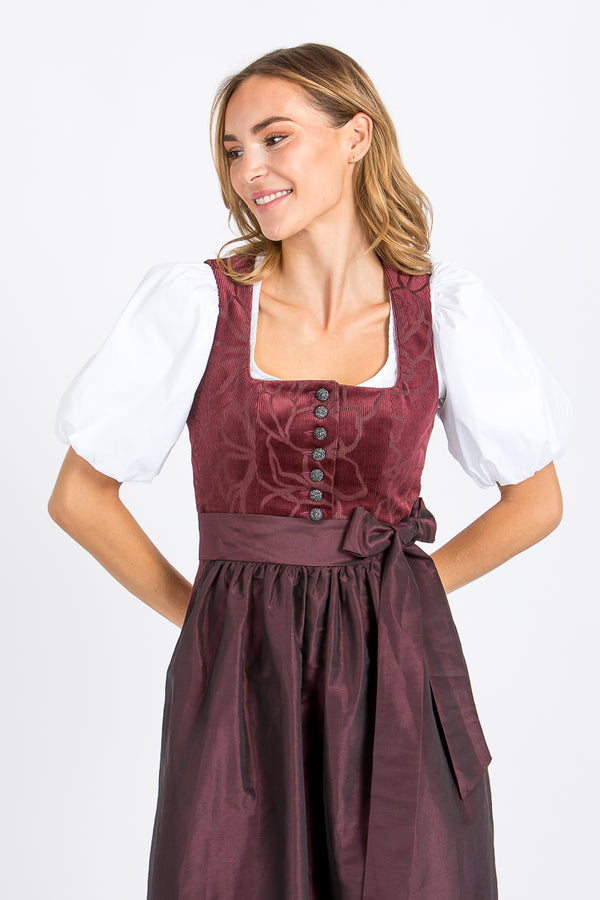 Dirndlbluse aus Baumwolle von Wallmann mit voluminösem Puffarm in der Vorderansicht