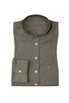 Wallmann Trachtenhemd Leinen oliv Vorderansicht | Wallmann Linen Traditional Shirt Olive front view