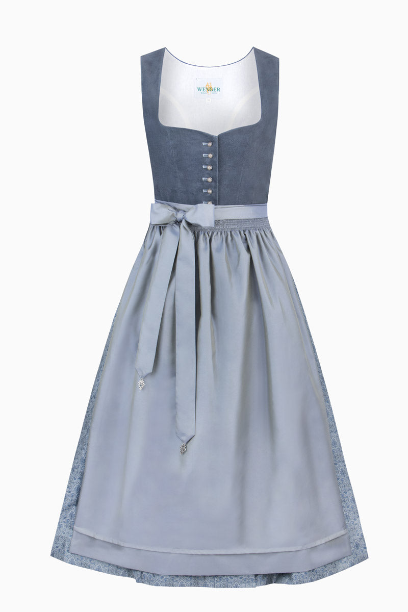 Wenger Samtdirndl Alina Blau Vorderansicht | Wenger Velvet dirndl Alina Blue front view