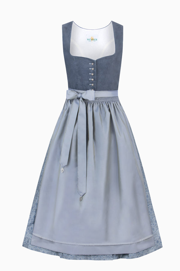 Wenger Samtdirndl Alina Blau Vorderansicht | Wenger Velvet dirndl Alina Blue front view