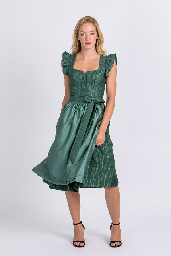 Wenger Dirndl Carolina flaschengrün Vorderansicht | Wenger dirndl Carolina bottle green front view