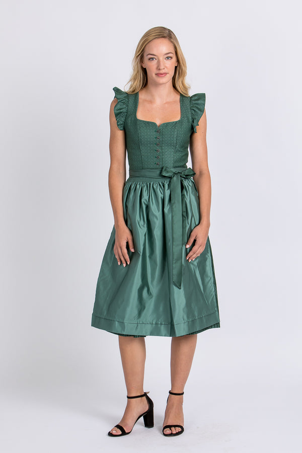 Wenger Dirndl Carolina flaschengrün Rückansicht | Wenger dirndl Carolina bottle green back view