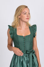 Wenger Dirndl Carolina flaschengrün Detail Verschluss | Wenger dirndl Carolina bottle green closure detail