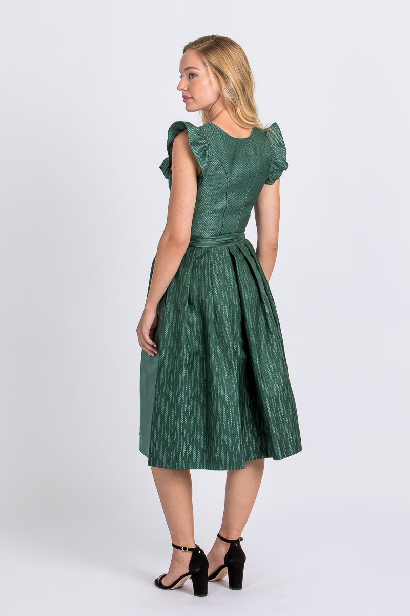 Wenger Dirndl Carolina flaschengrün Detail Ärmel | Wenger dirndl Carolina bottle green sleeve detail