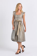 Wenger Dirndl Carolina hellgrau Detail Mieder | Wenger dirndl Carolina light grey bodice detail